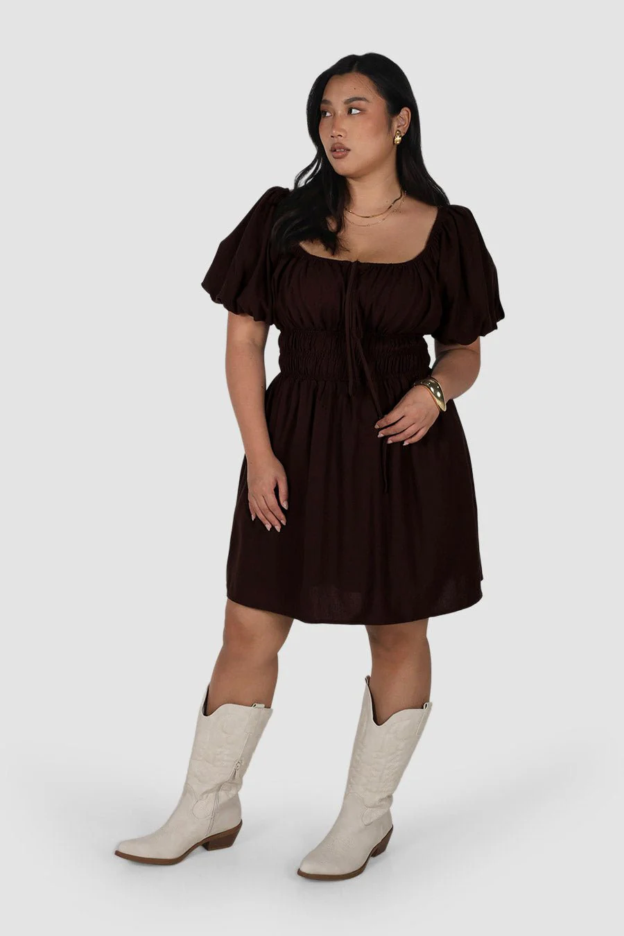LUMA MINI DRESS ESPRESSO - Image 4