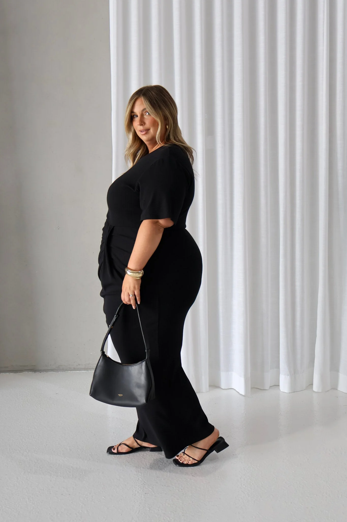MARNIE RIB DRESS BLACK