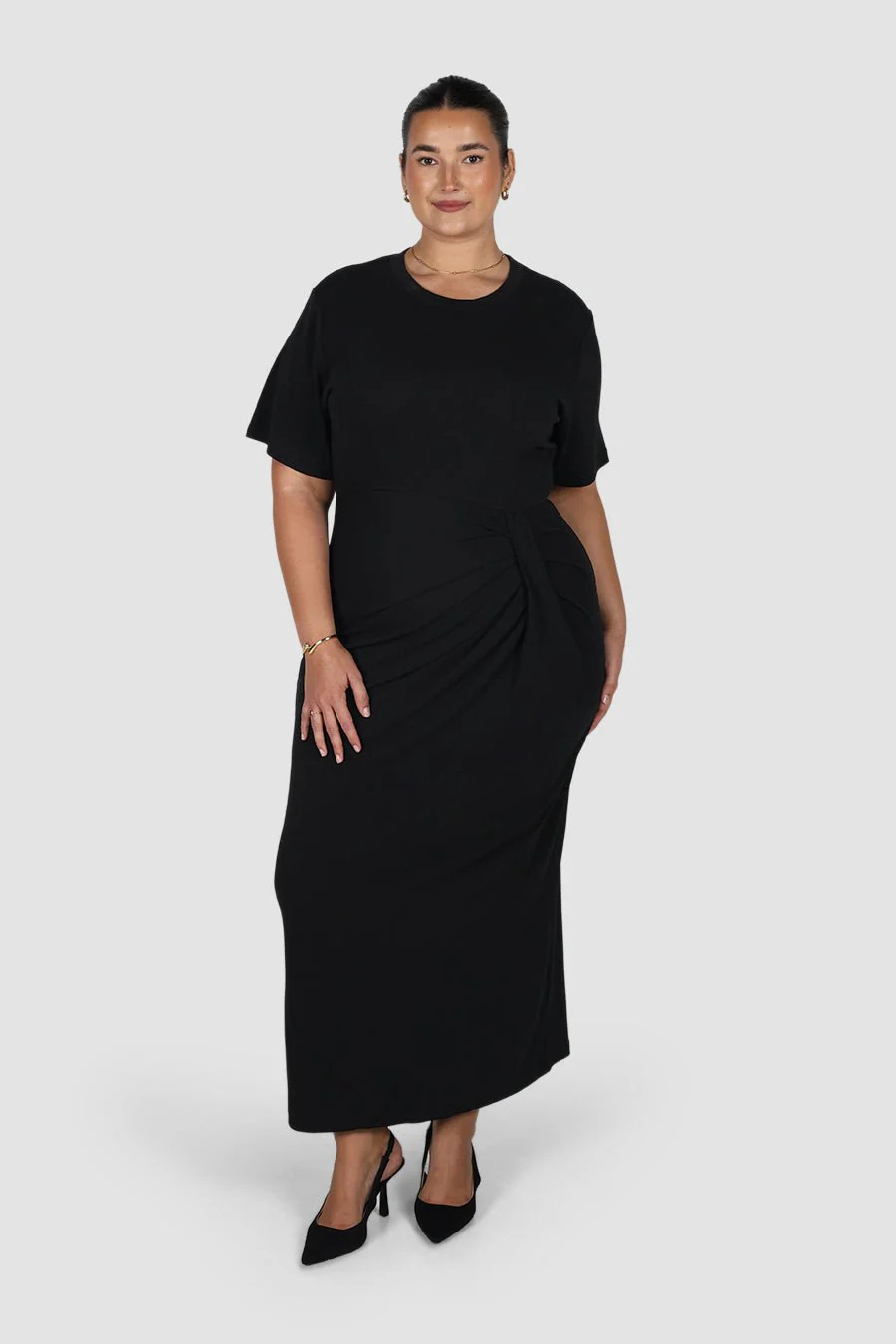 MARNIE RIB DRESS BLACK - Image 2