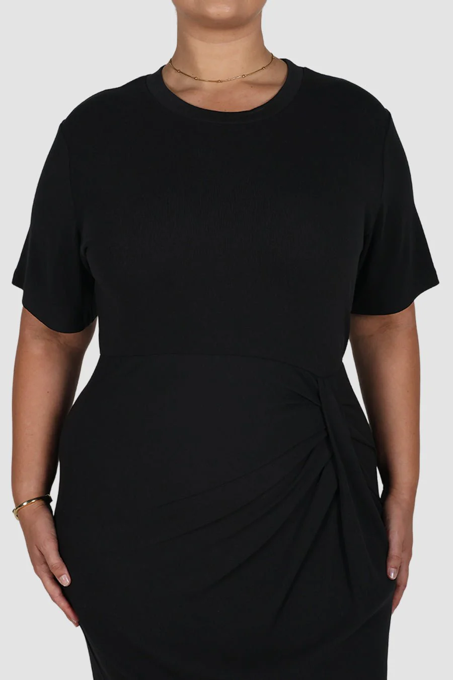 MARNIE RIB DRESS BLACK - Image 4
