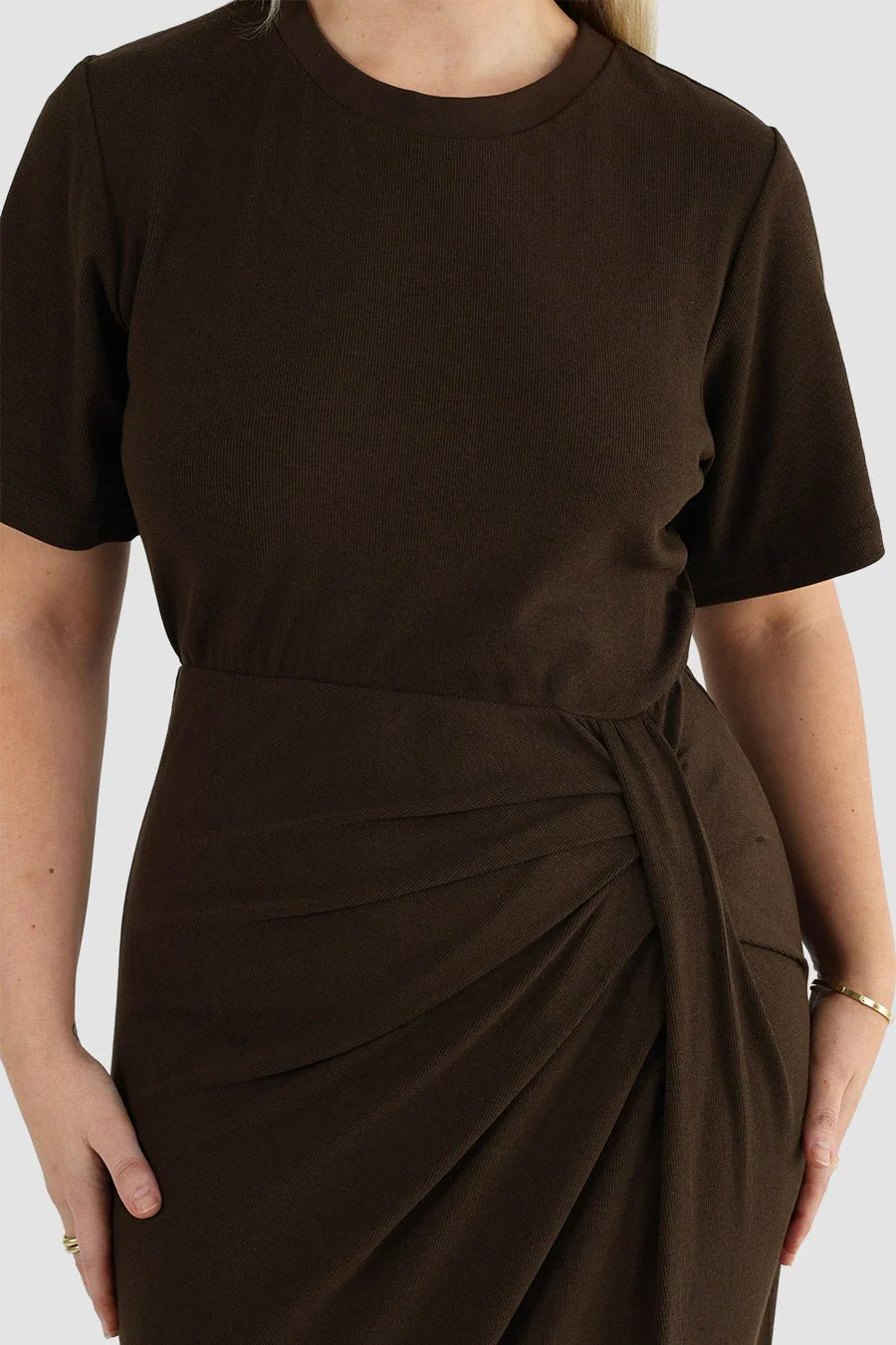 MARNIE RIB DRESS ESPRESSO - Image 4