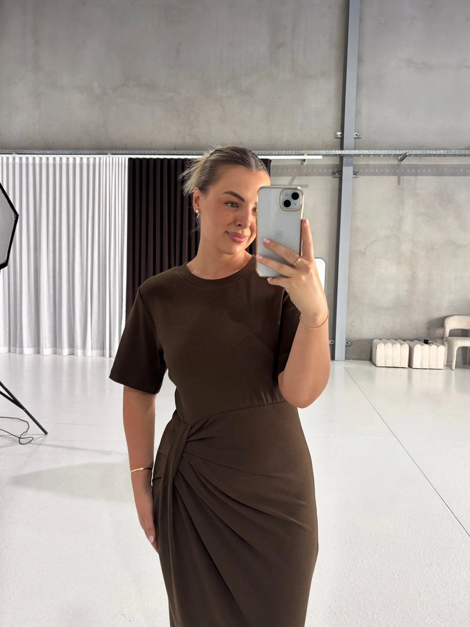 MARNIE RIB DRESS ESPRESSO - Image 5