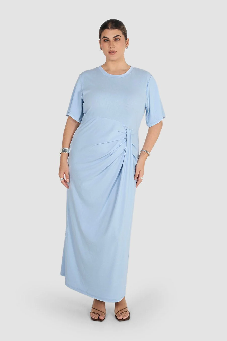 MARNIE RIB DRESS POWDER BLUE - Image 2