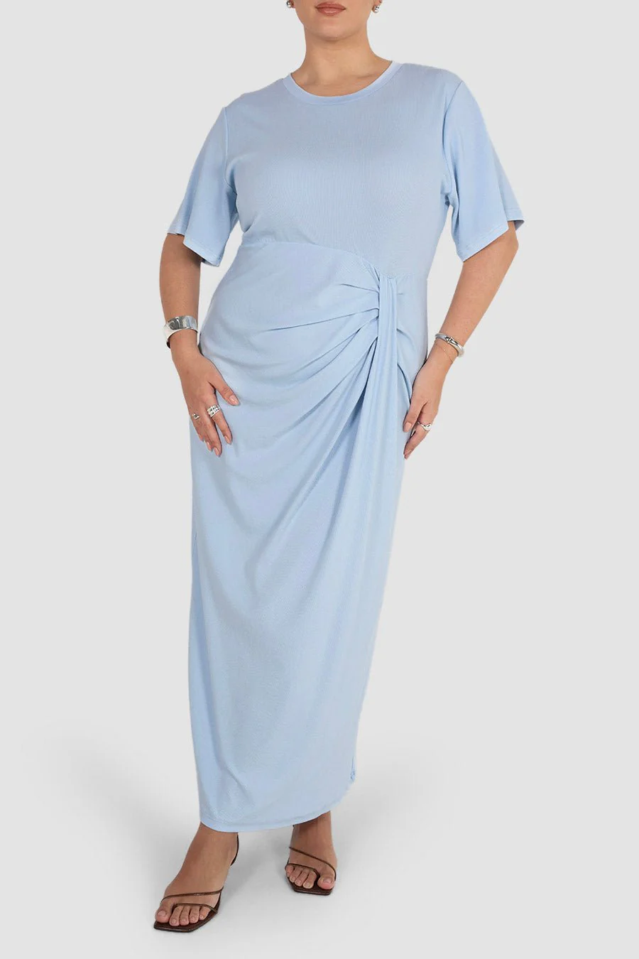 MARNIE RIB DRESS POWDER BLUE - Image 3