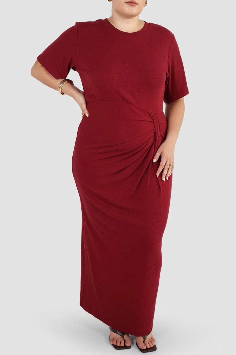MARNIE RIB DRESS WINE - Image 3