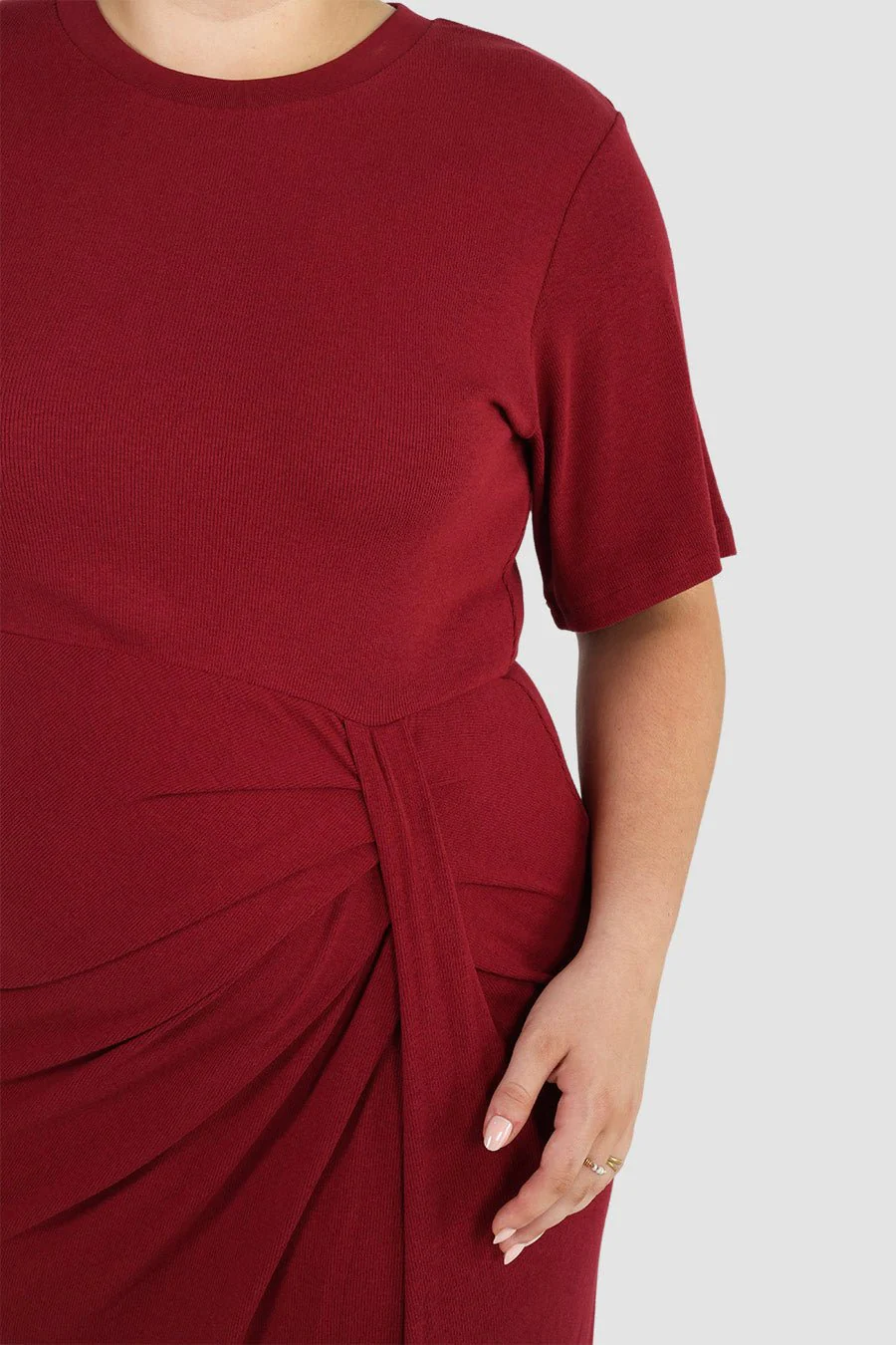 MARNIE RIB DRESS WINE - Image 4