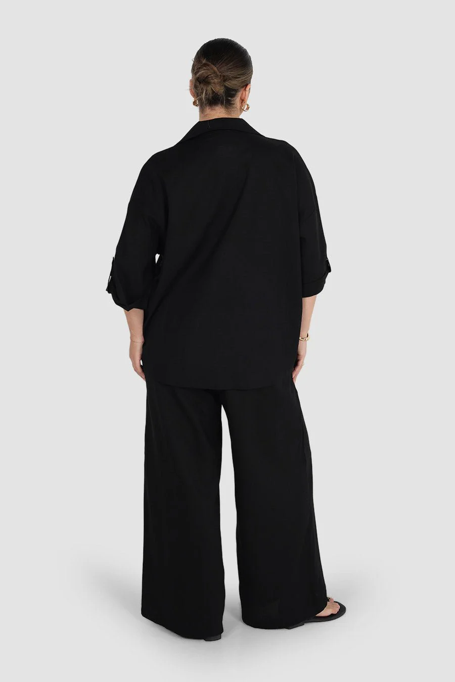 MILOS BUTTON SHIRT BLACK - Image 3