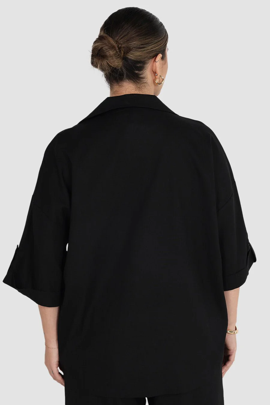 MILOS BUTTON SHIRT BLACK - Image 8