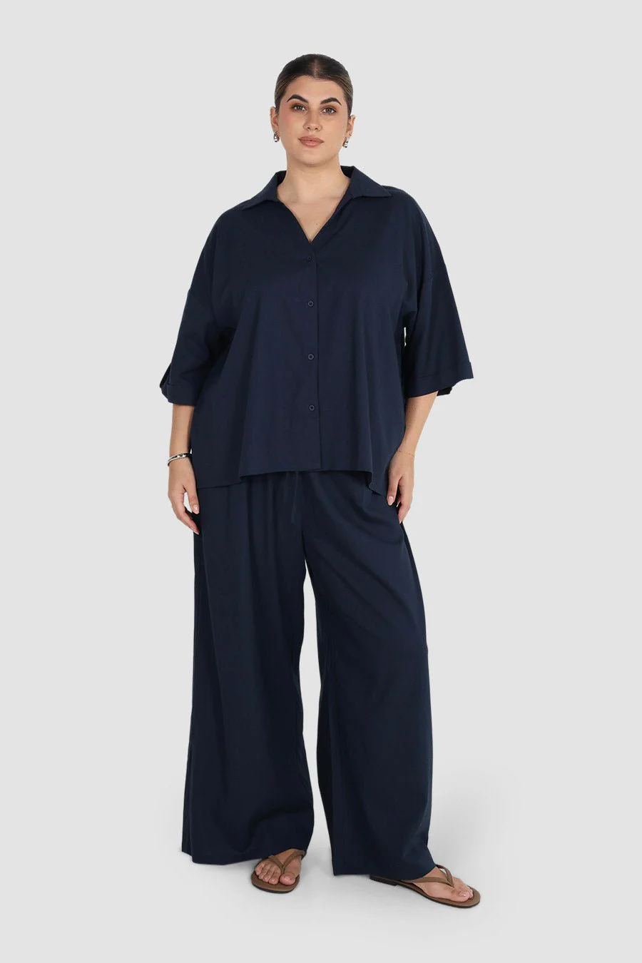 MILOS BUTTON SHIRT NAVY - Image 2