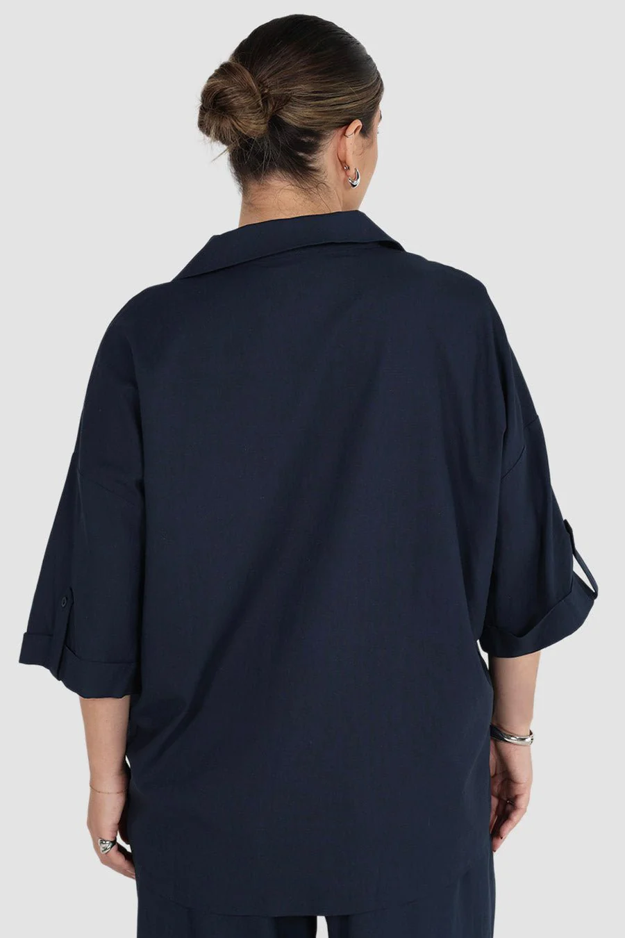 MILOS BUTTON SHIRT NAVY - Image 6