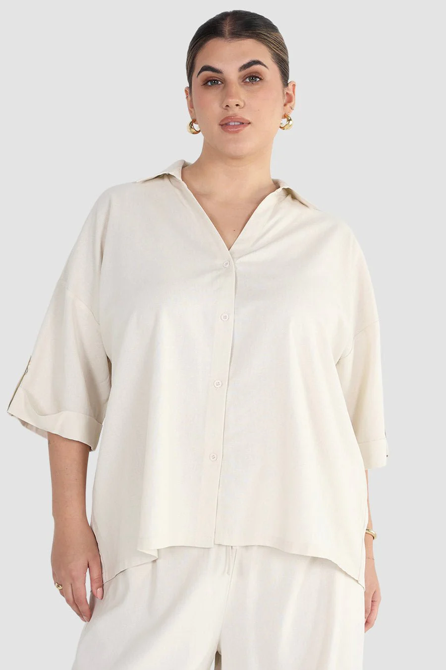 MILOS BUTTON SHIRT VANILLA - Image 2