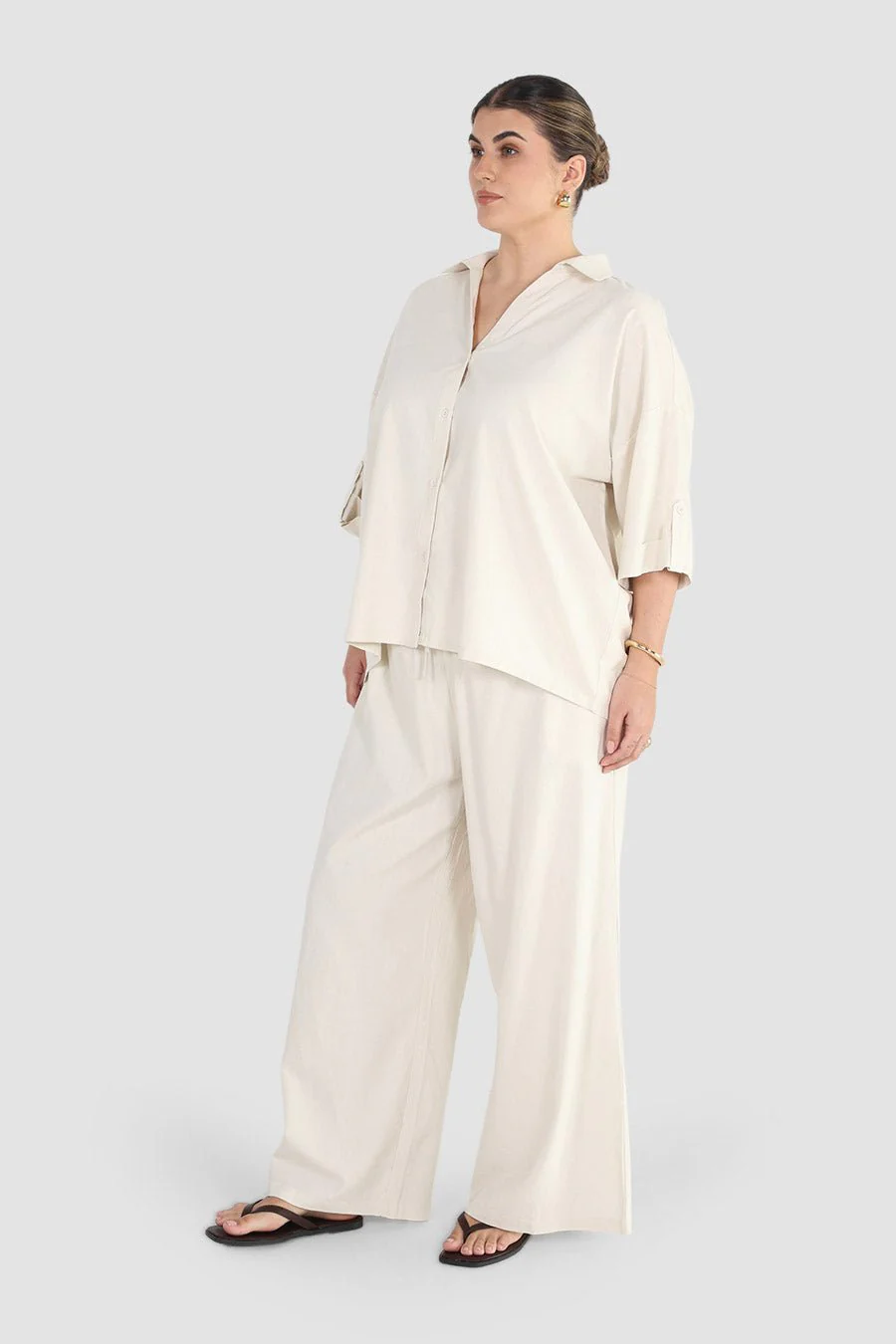BYRON WIDE LEG PANT VANILLA - Image 3