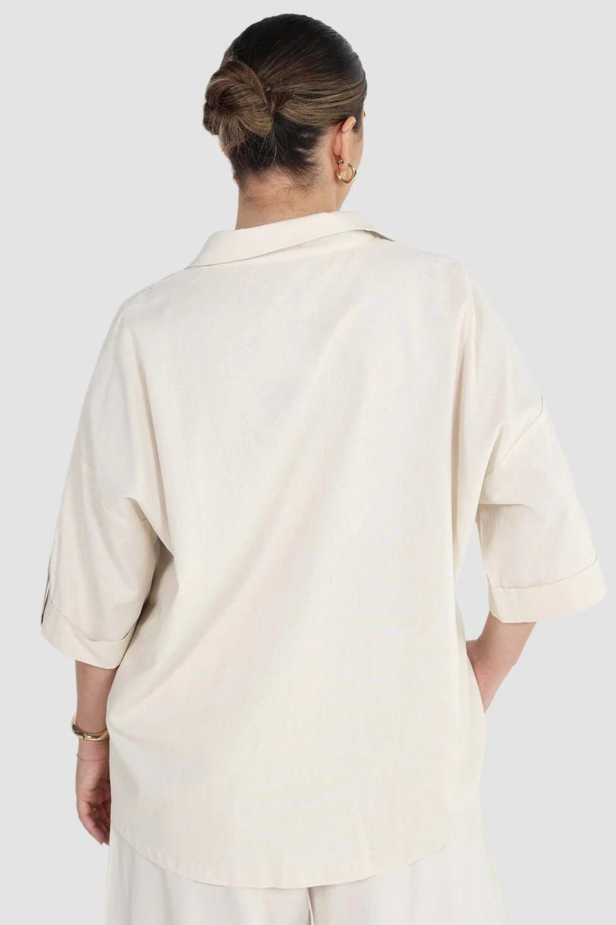 MILOS BUTTON SHIRT VANILLA - Image 6