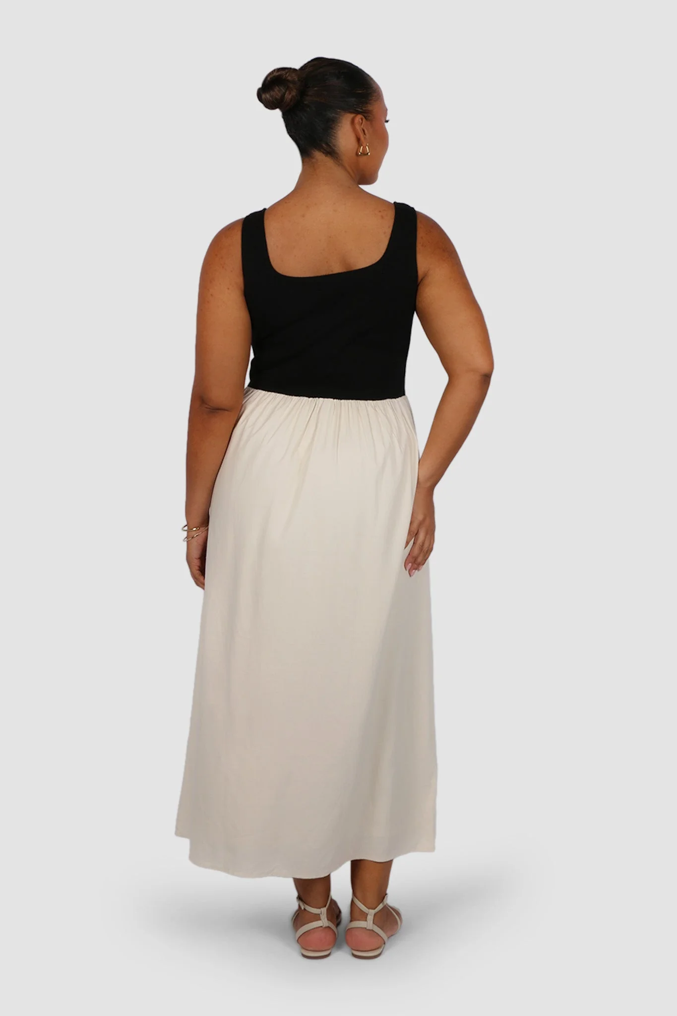 MYRA DRESS NEUTRAL/BLACK - Image 3