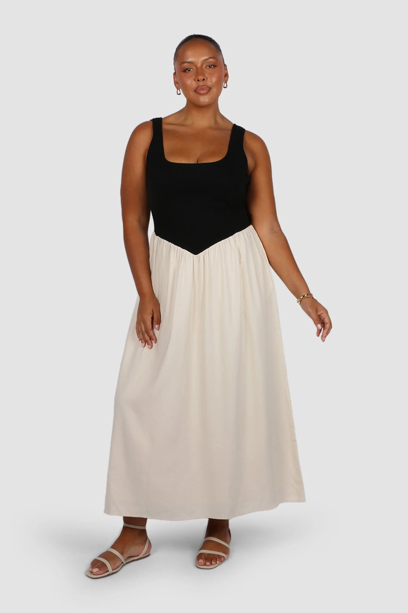MYRA DRESS NEUTRAL/BLACK - Image 5