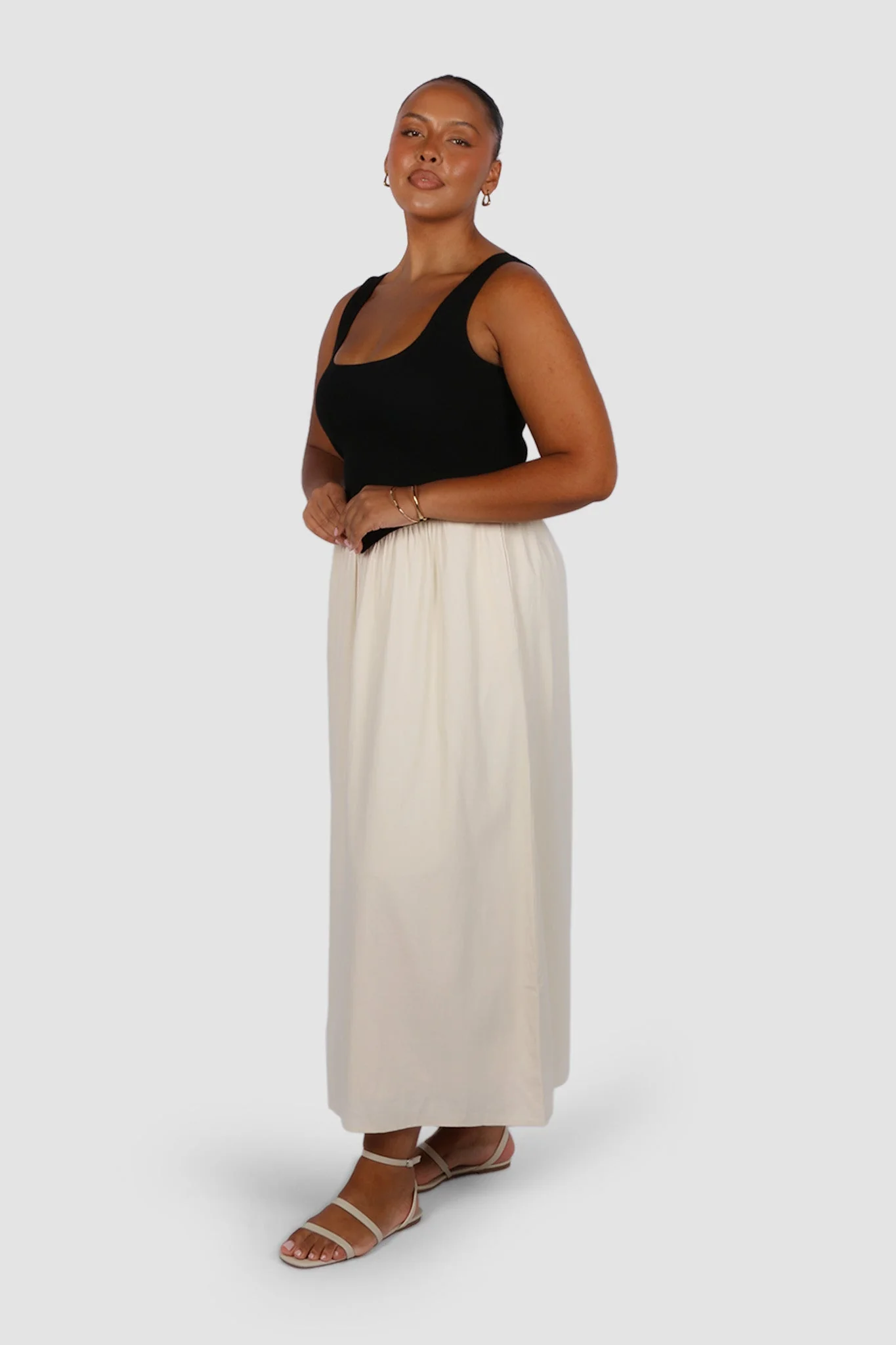 MYRA DRESS NEUTRAL/BLACK - Image 7