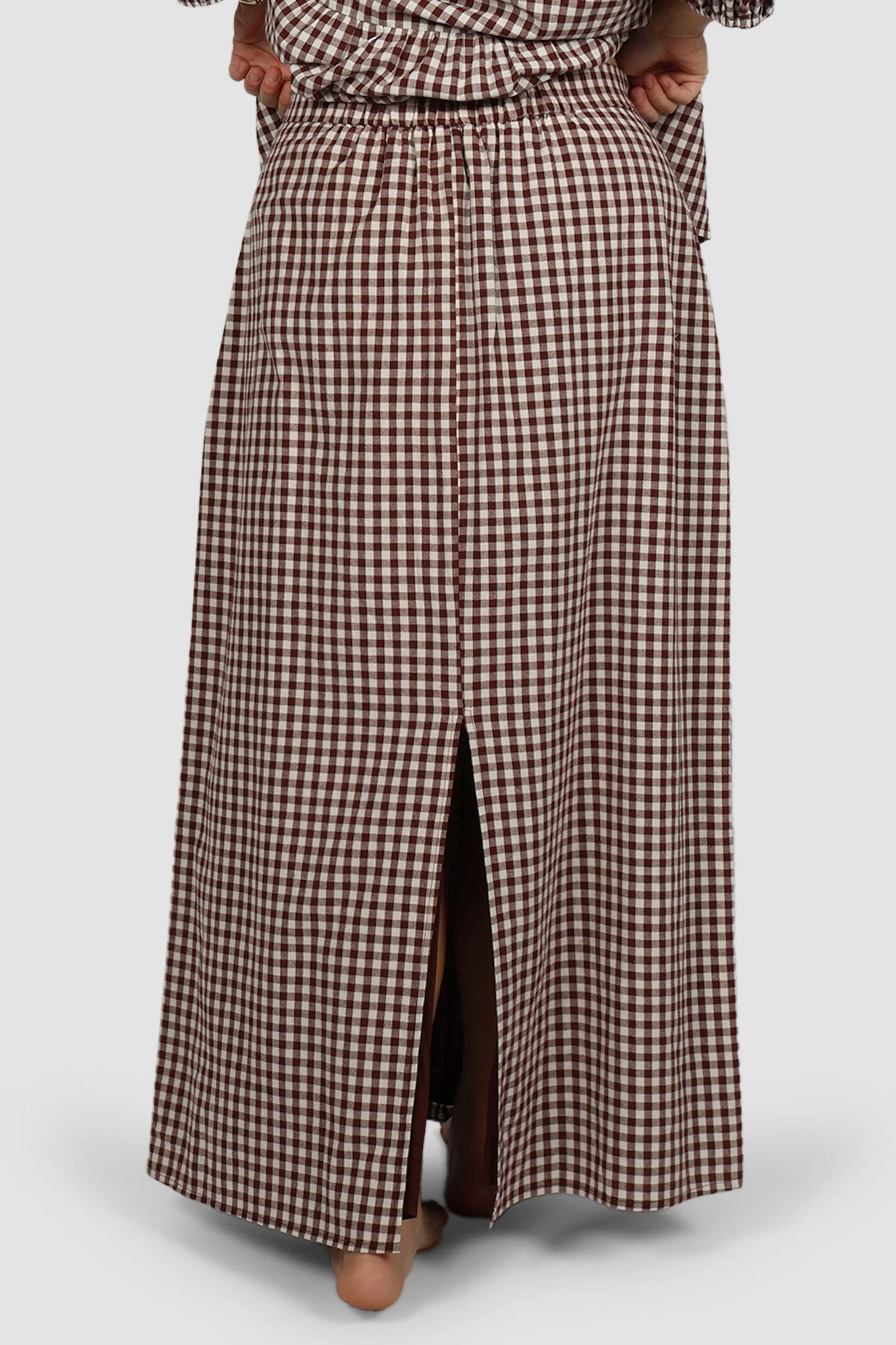 NIA SKIRT CHOC GINGHAM - Image 5