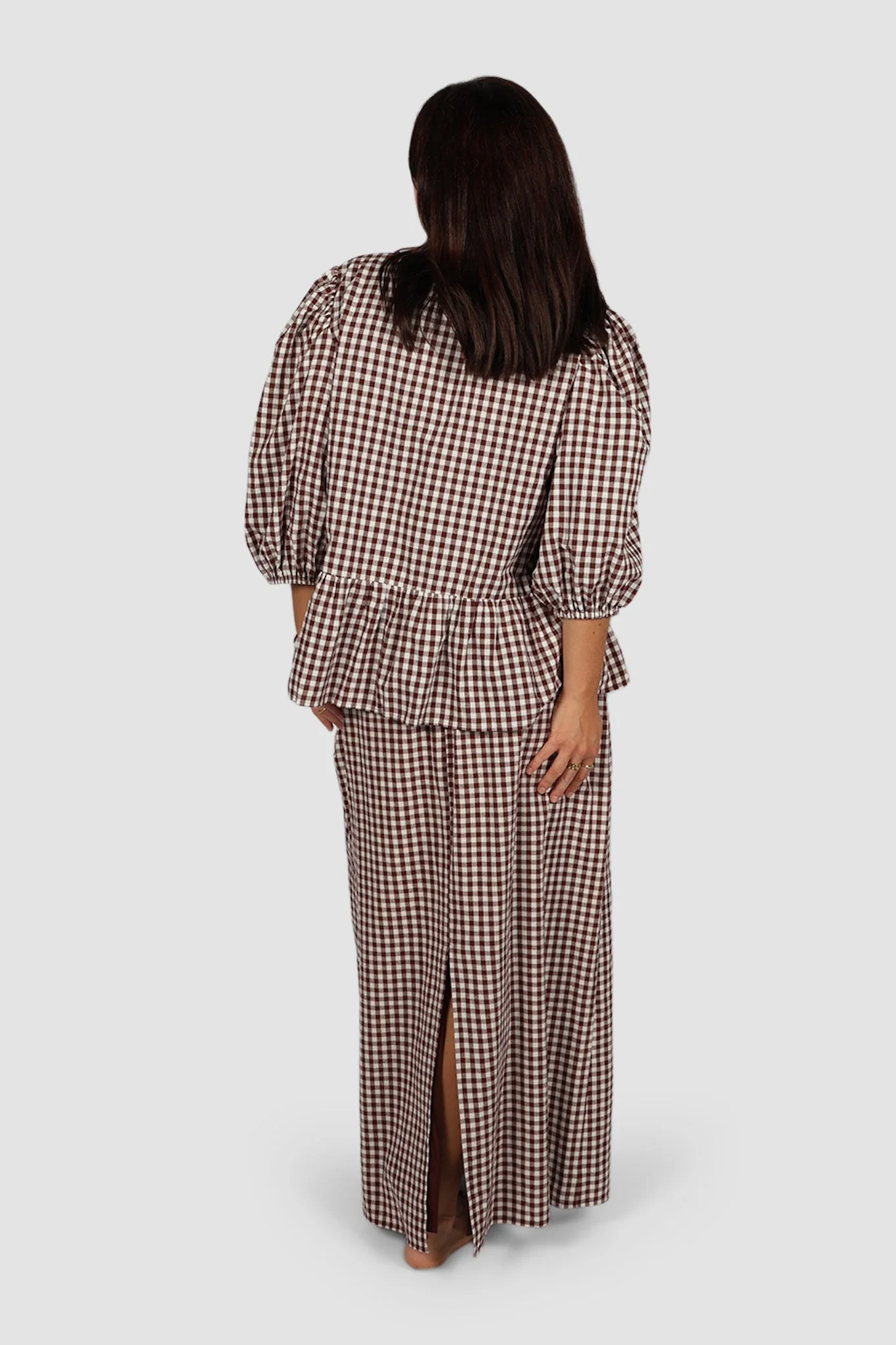 NIA SKIRT CHOC GINGHAM - Image 7