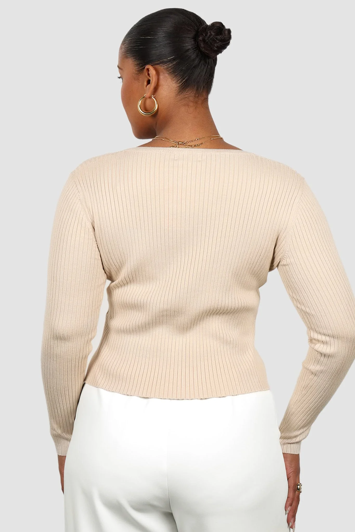 NIVARA RIB CARDIGAN NEUTRAL - Image 6