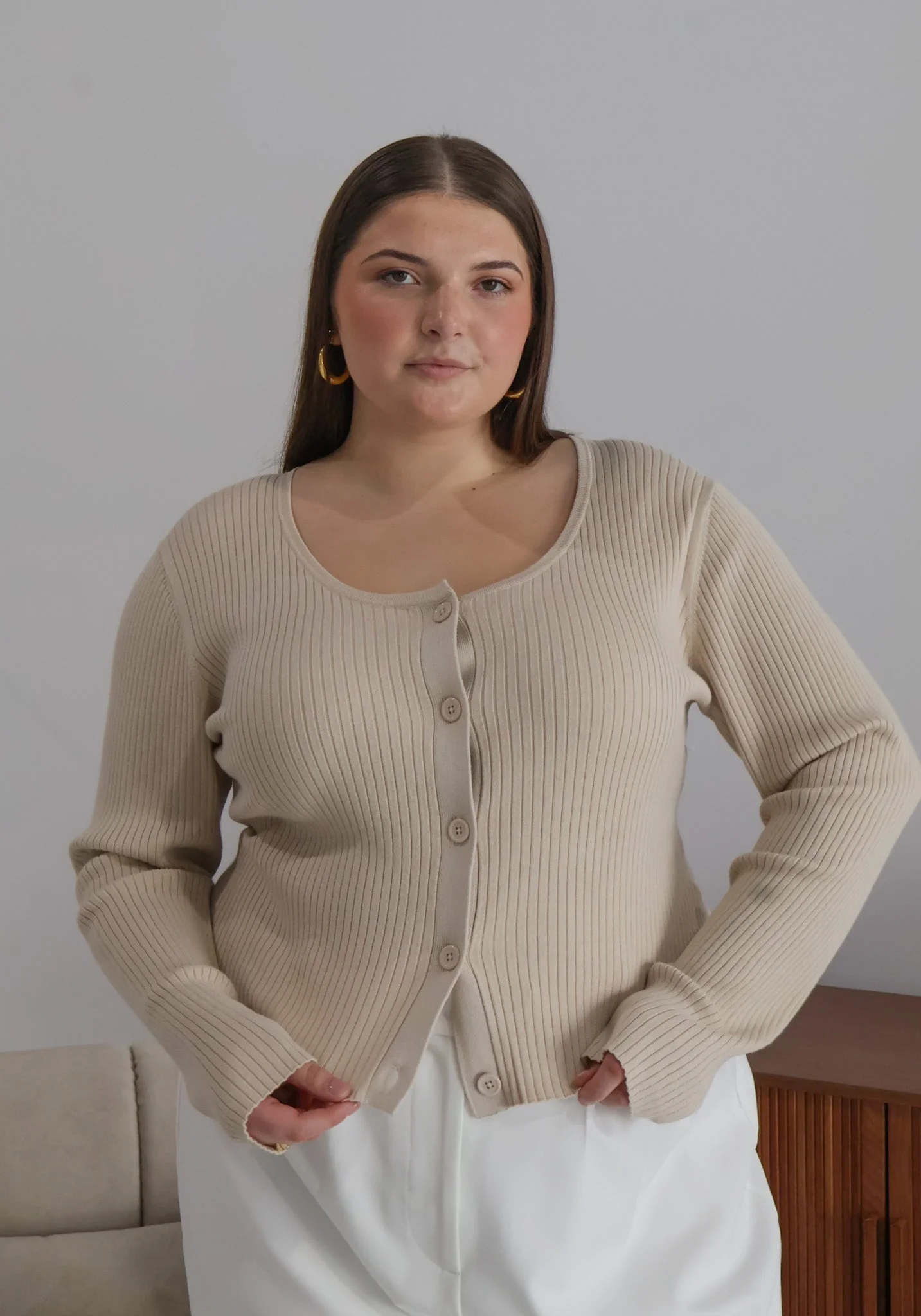NIVARA RIB CARDIGAN NEUTRAL - Image 7