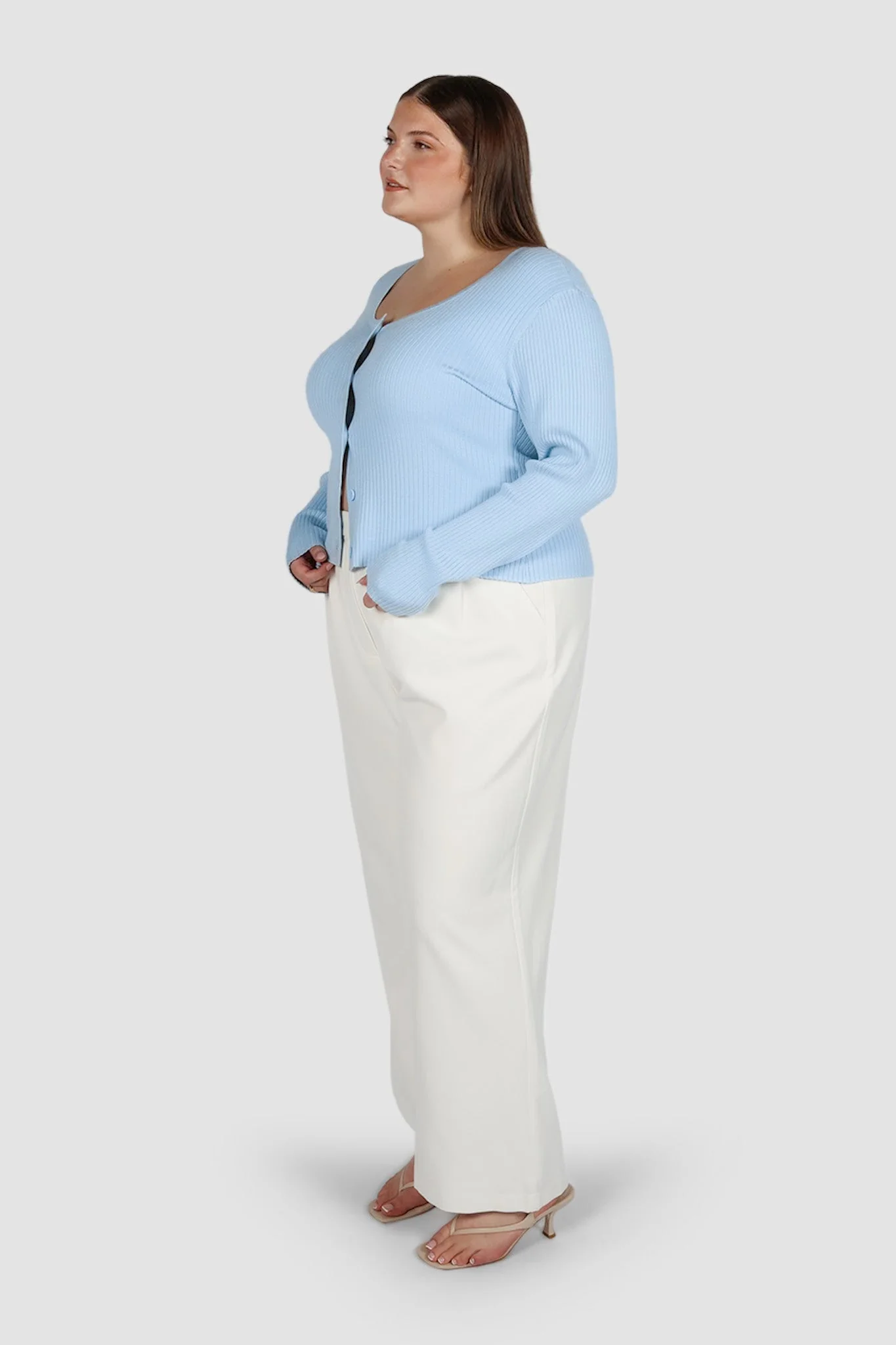 NIVARA RIB CARDIGAN SOFT BLUE - Image 7