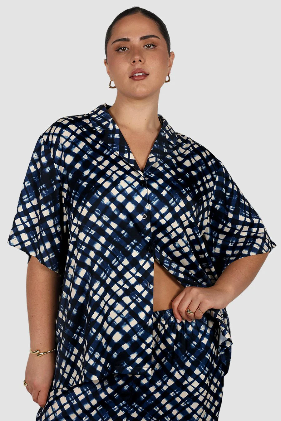 NOA SHIRT MIDNIGHT LATTICE