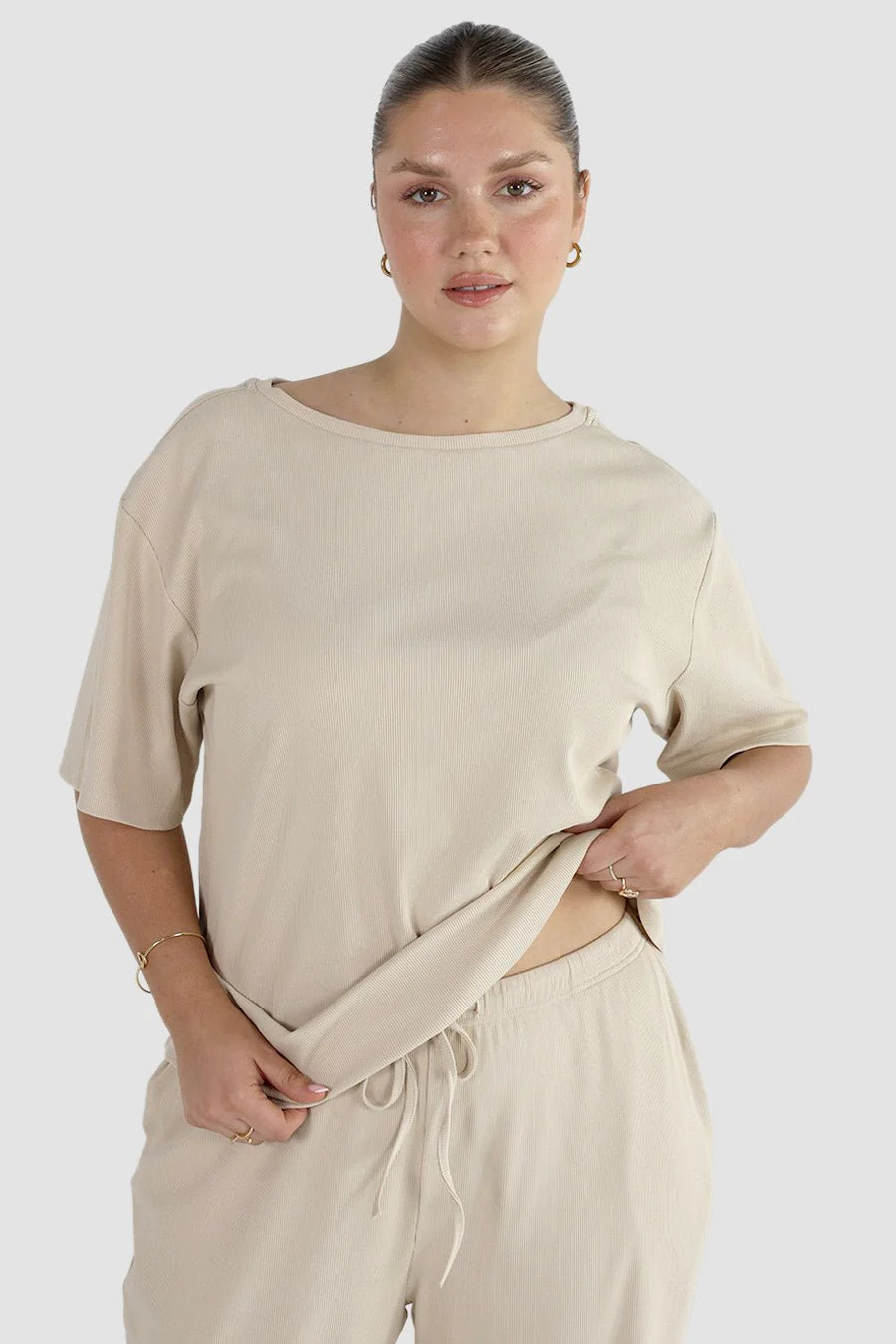 NOLYN RIB TEE VANILLA - Image 3