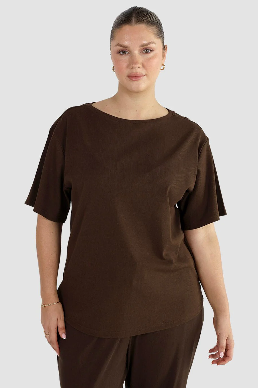 NOLYN RIB TEE ESPRESSO - Image 2
