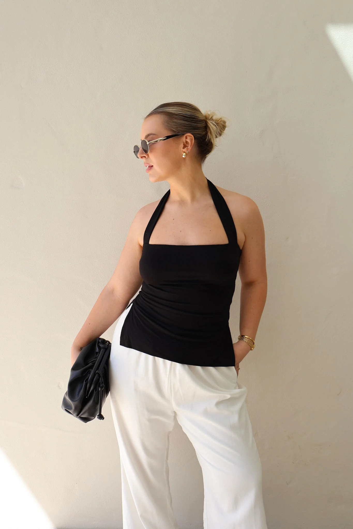 OVIE HALTER TOP BLACK
