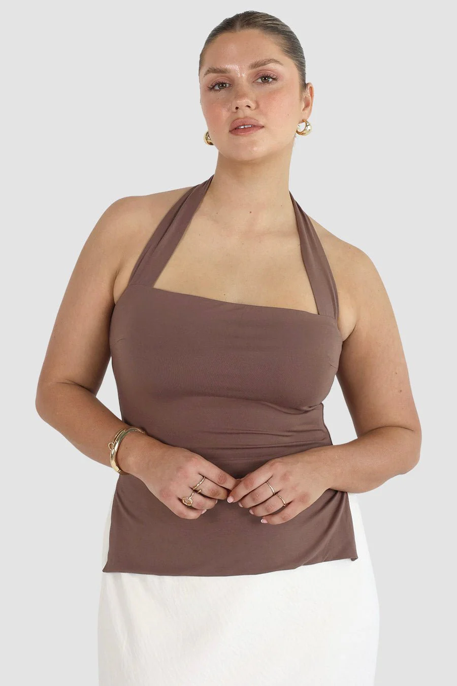 OVIE HALTER TOP DEEP MOCHA - Image 3