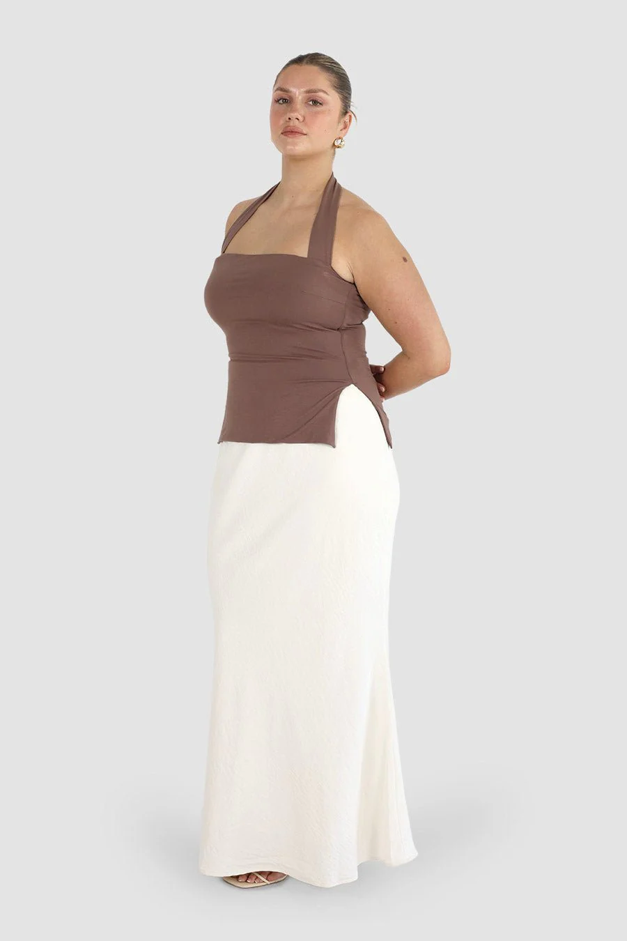 OVIE HALTER TOP DEEP MOCHA - Image 4