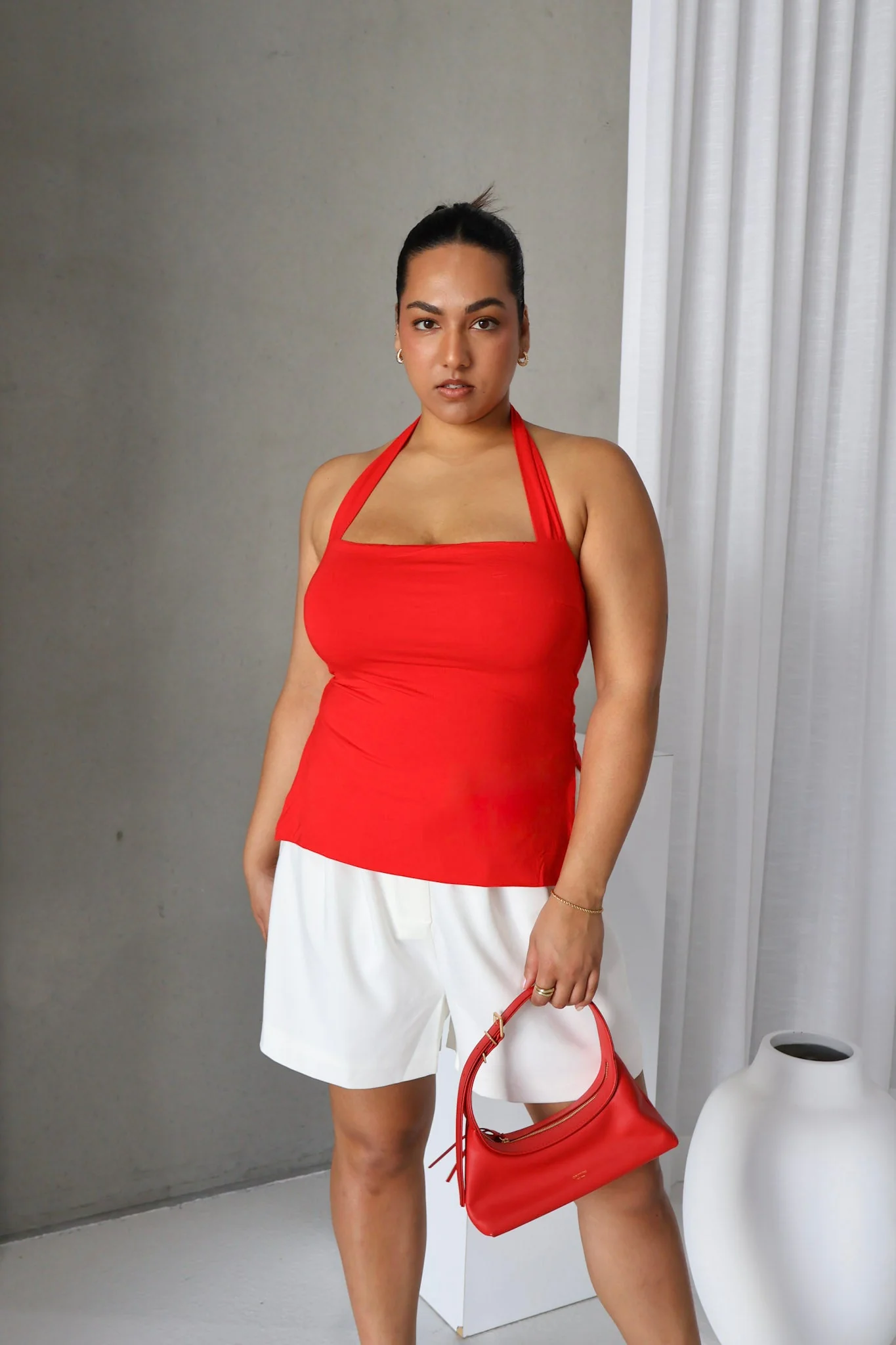 OVIE HALTER TOP RED
