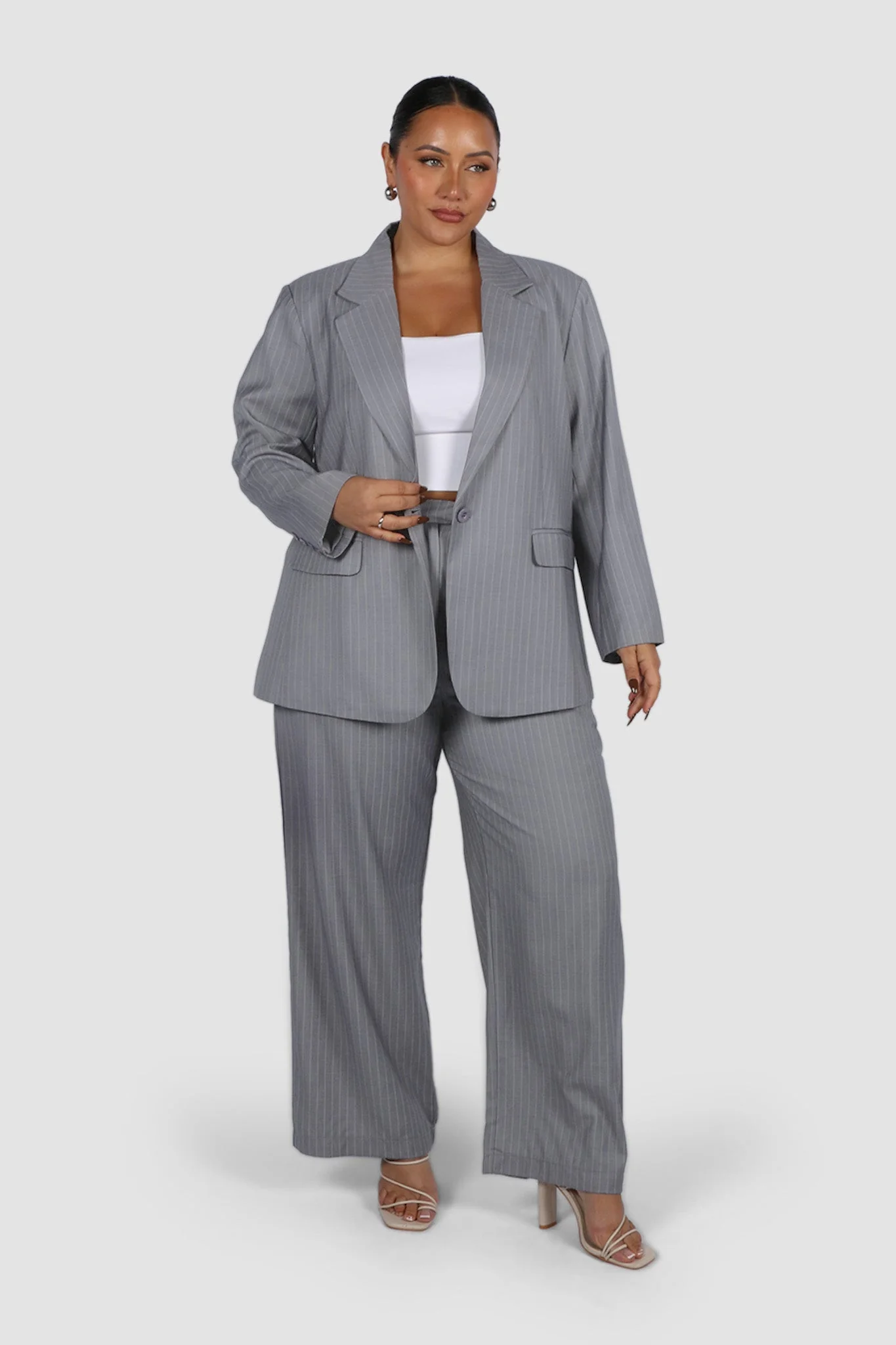 PORSCHA BLAZER LIGHT GREY PINSTRIPE - Image 5