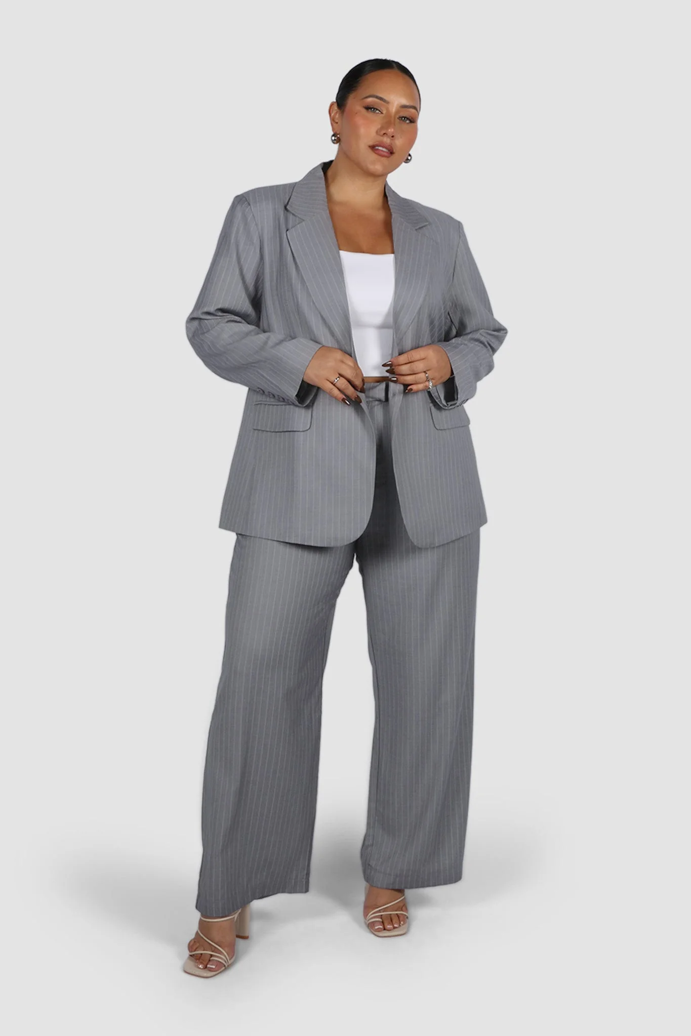 PORSCHA BLAZER LIGHT GREY PINSTRIPE - Image 7