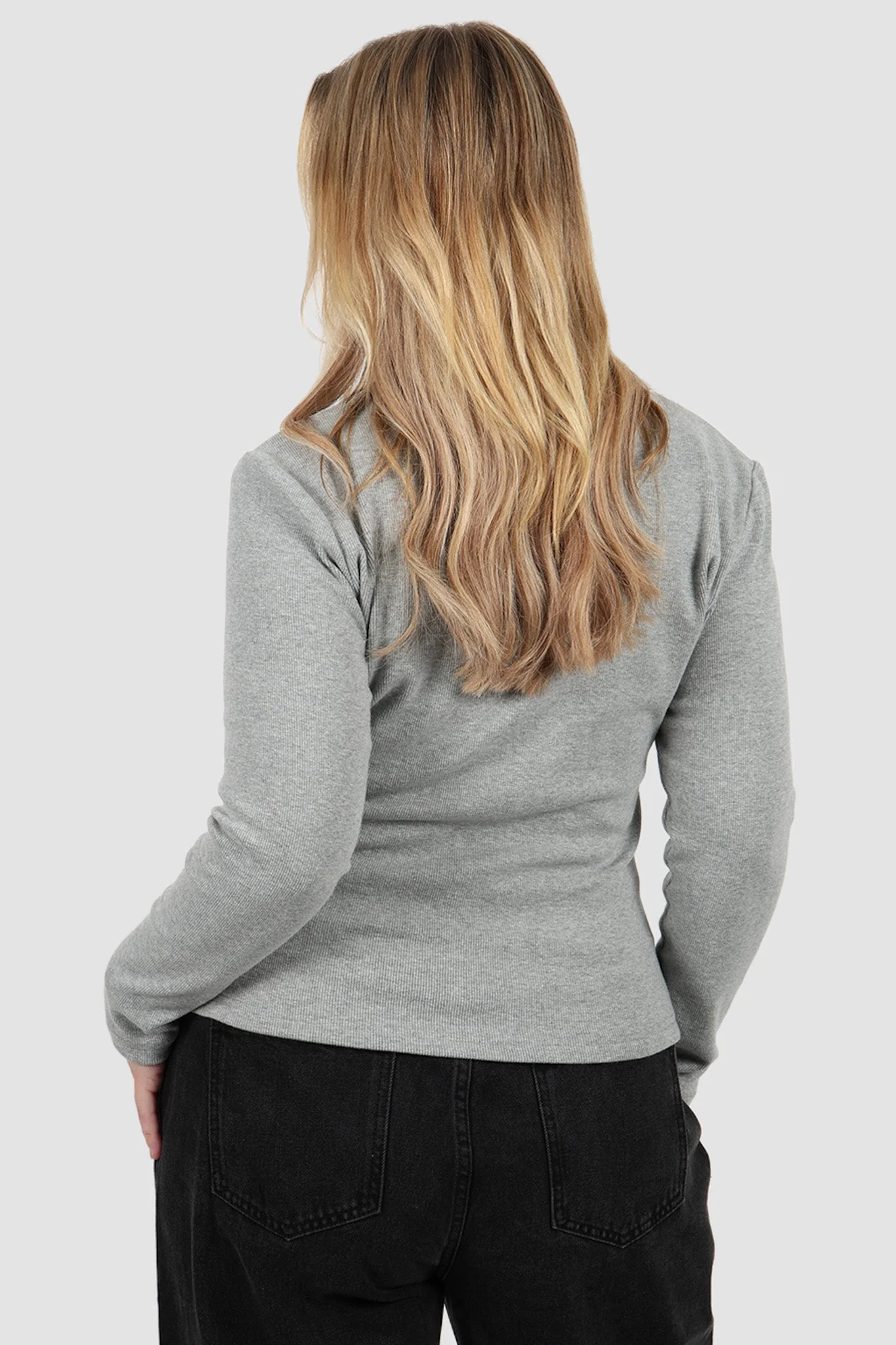 PORTLAND L/S RIB TEE GREY MARLE - Image 11