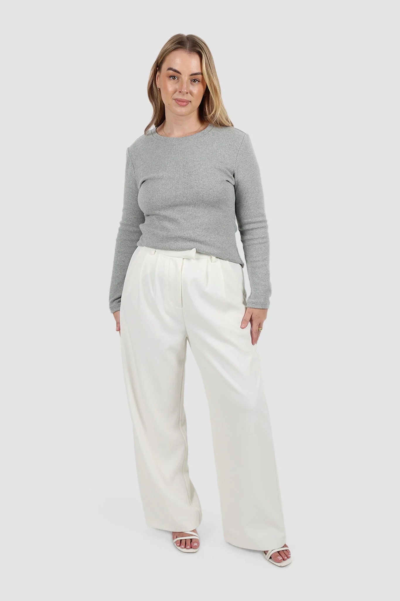 PORTLAND L/S RIB TEE GREY MARLE - Image 6