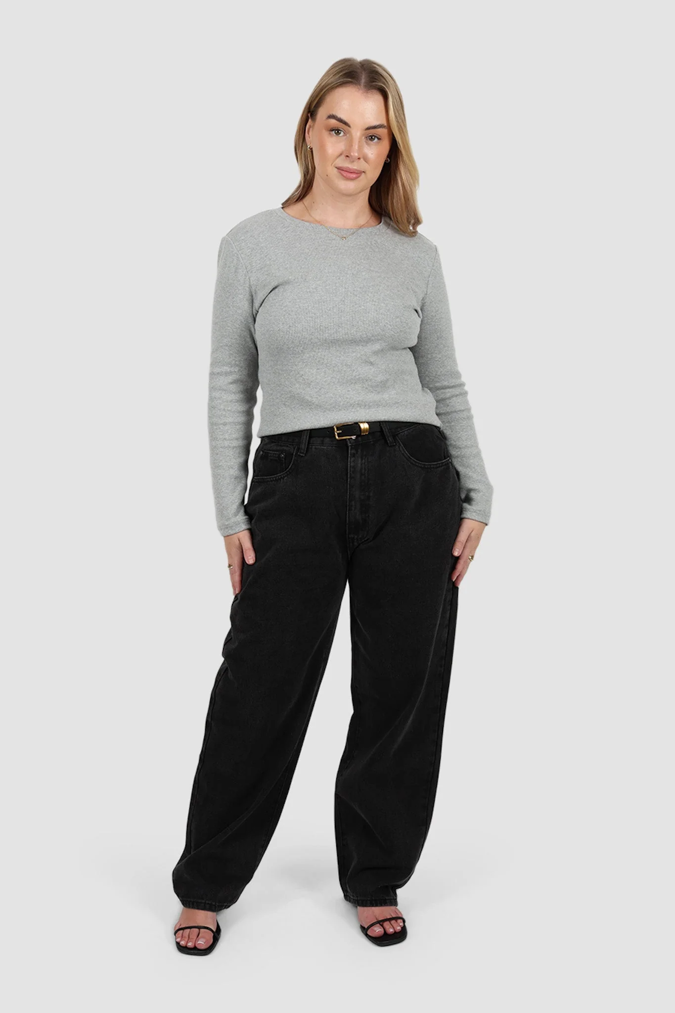 PORTLAND L/S RIB TEE GREY MARLE - Image 9