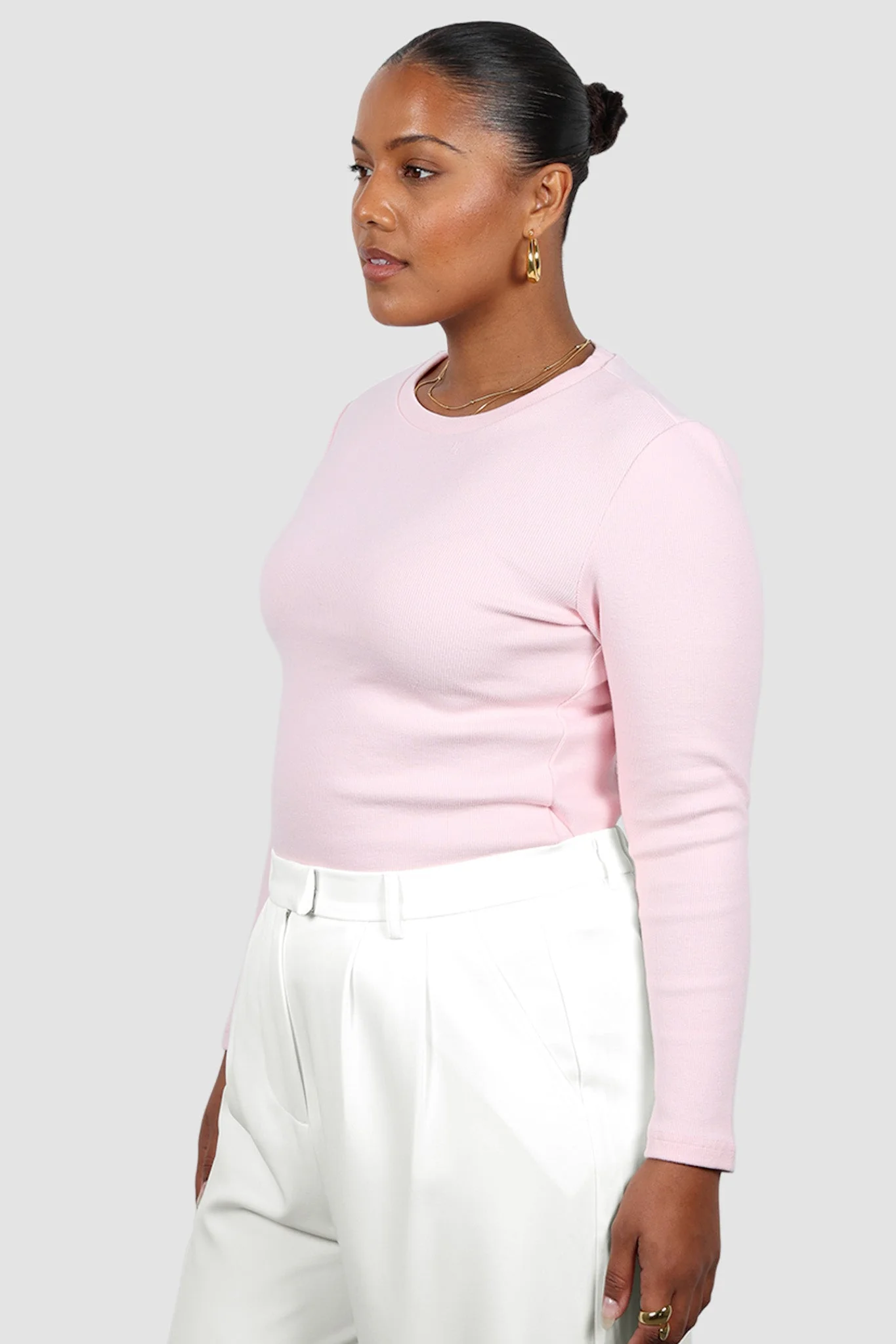 PORTLAND L/S RIB TEE PINK - Image 8