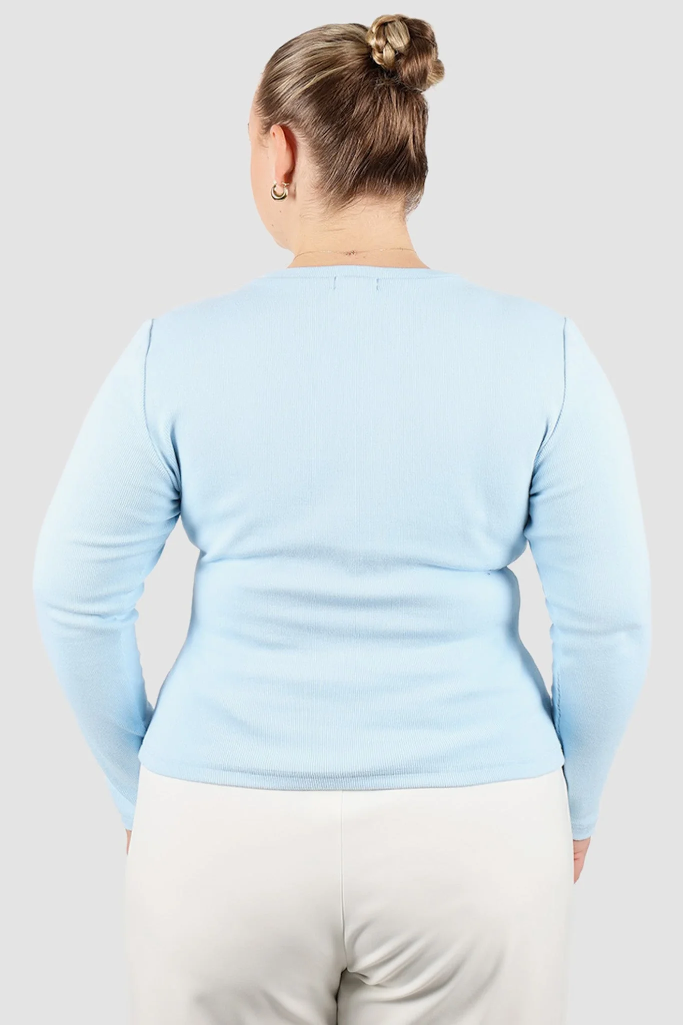 PORTLAND L/S RIB TEE SOFT BLUE - Image 3
