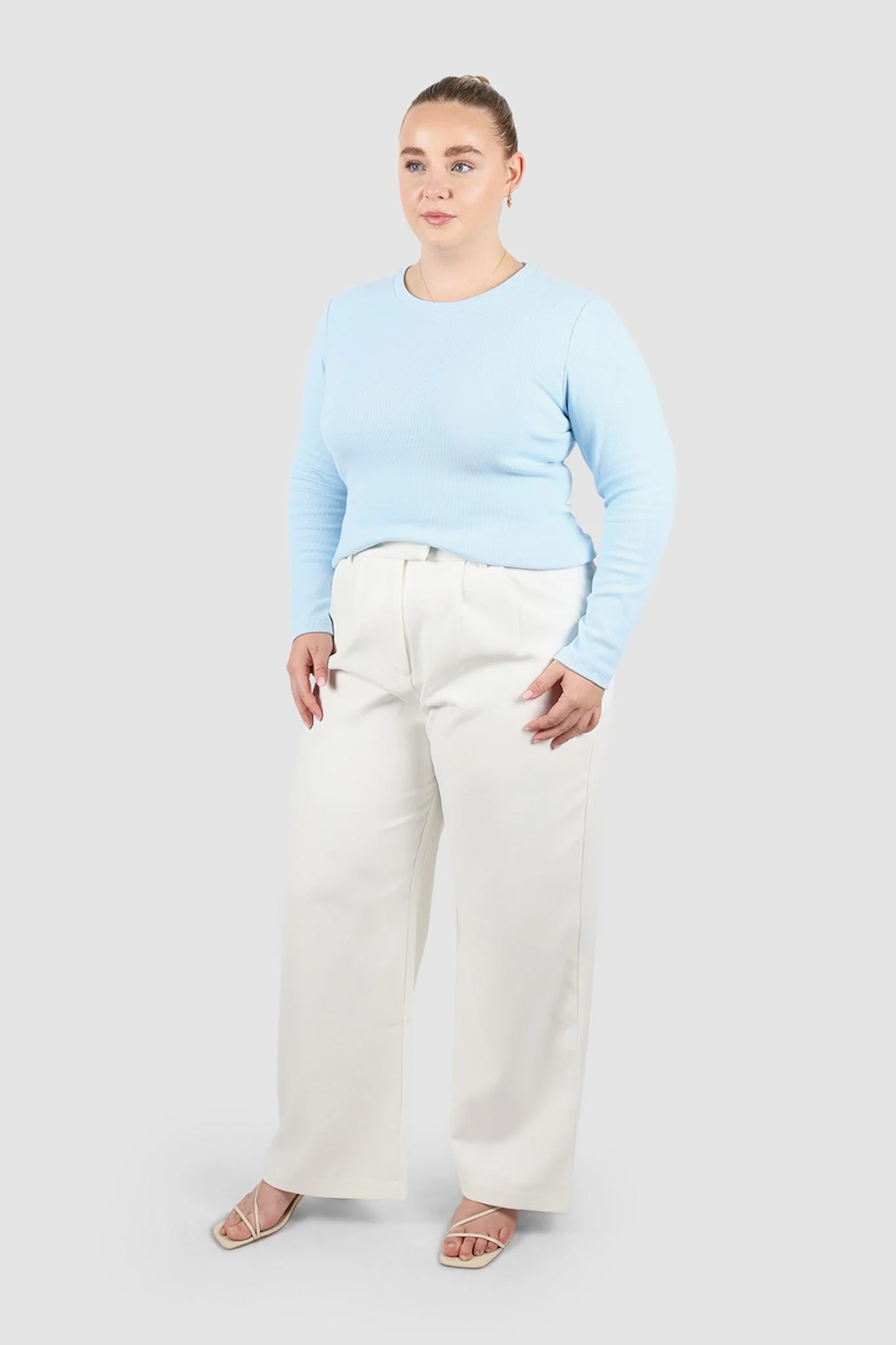 PORTLAND L/S RIB TEE SOFT BLUE - Image 4