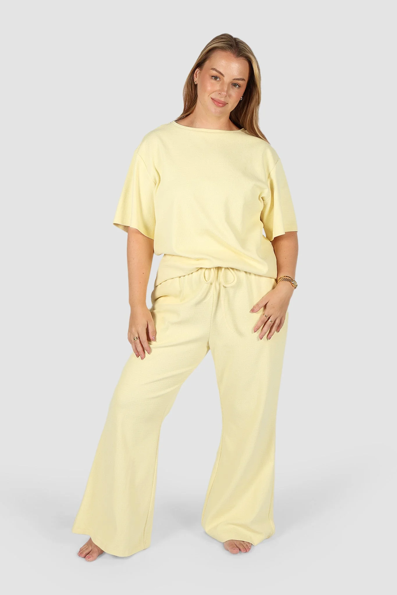 RAYLN RIB PANTS SOFT YELLOW - Image 2
