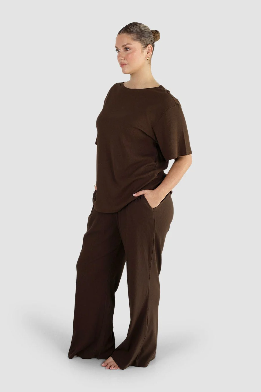 RAYLN RIB PANTS ESPRESSO - Image 3