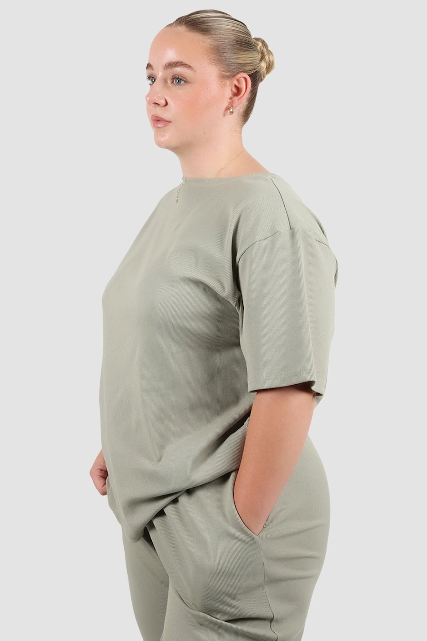 RAYLN RIB PANTS SAGE - Image 8