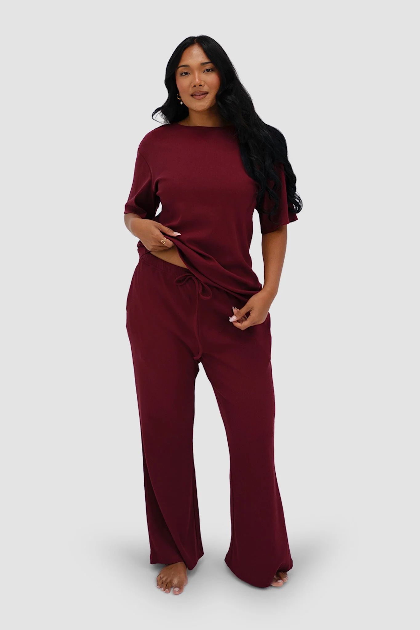 RAYLN RIB PANTS WINE - Image 13
