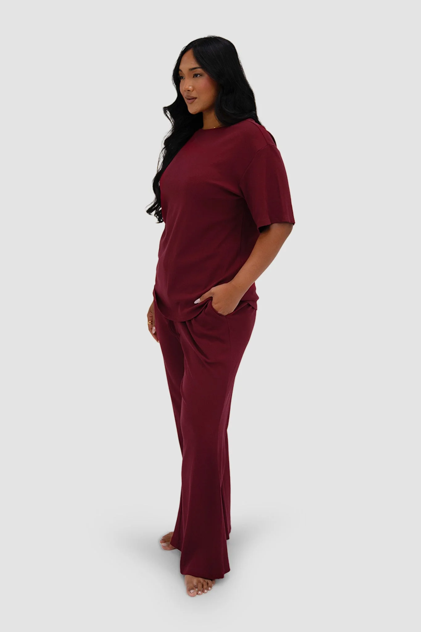 RAYLN RIB PANTS WINE - Image 5