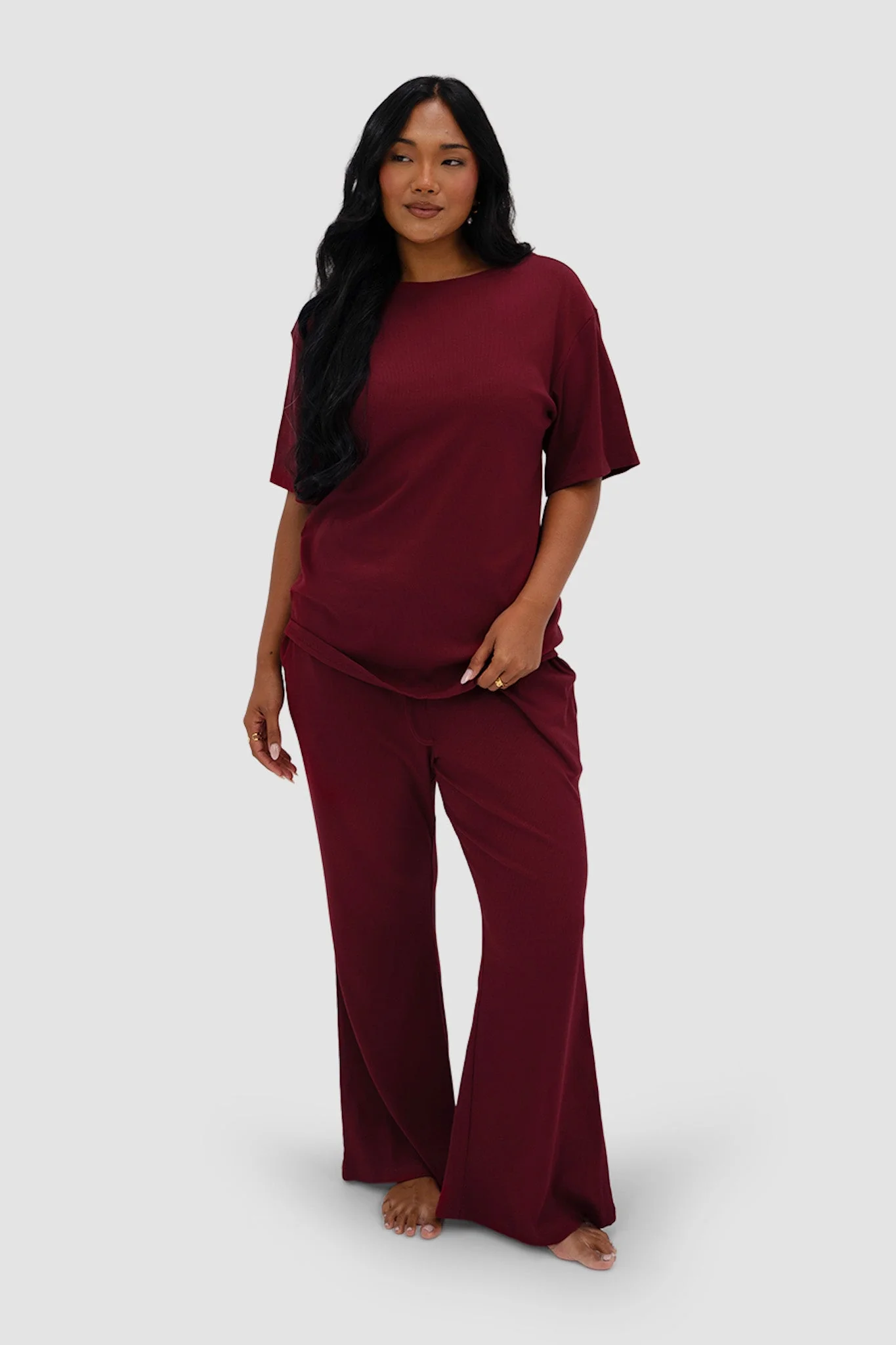 RAYLN RIB PANTS WINE - Image 8