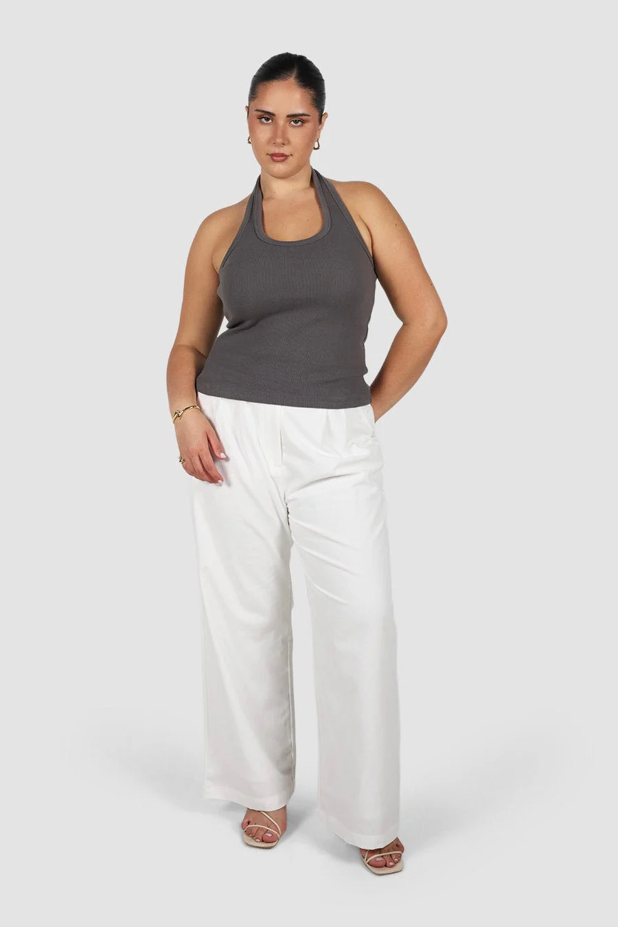 RENNA HALTER TOP CHARCOAL - Image 2