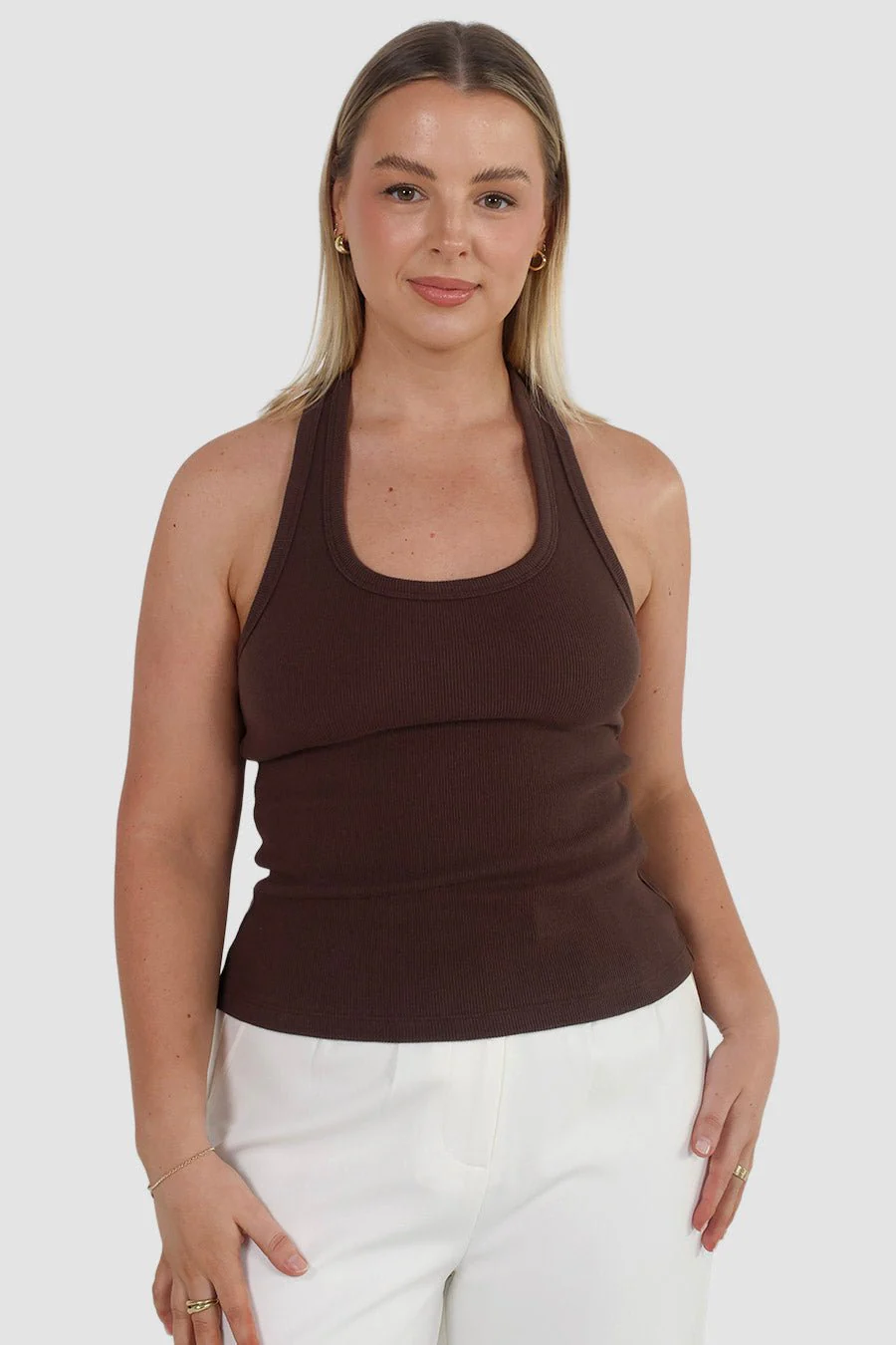 RENNA HALTER TOP ESPRESSO