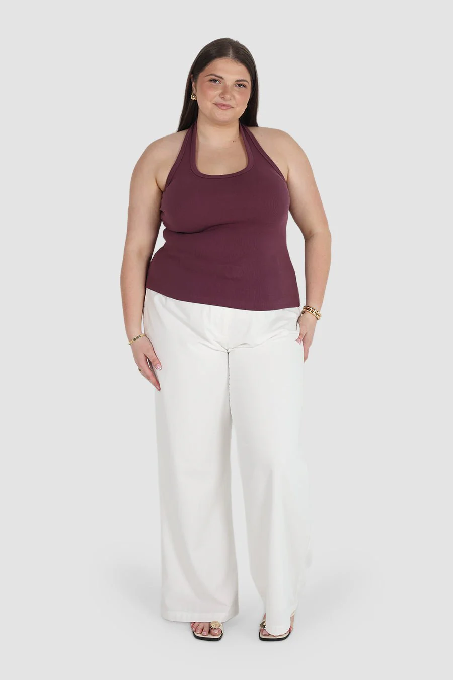 RENNA HALTER TOP PLUM - Image 2