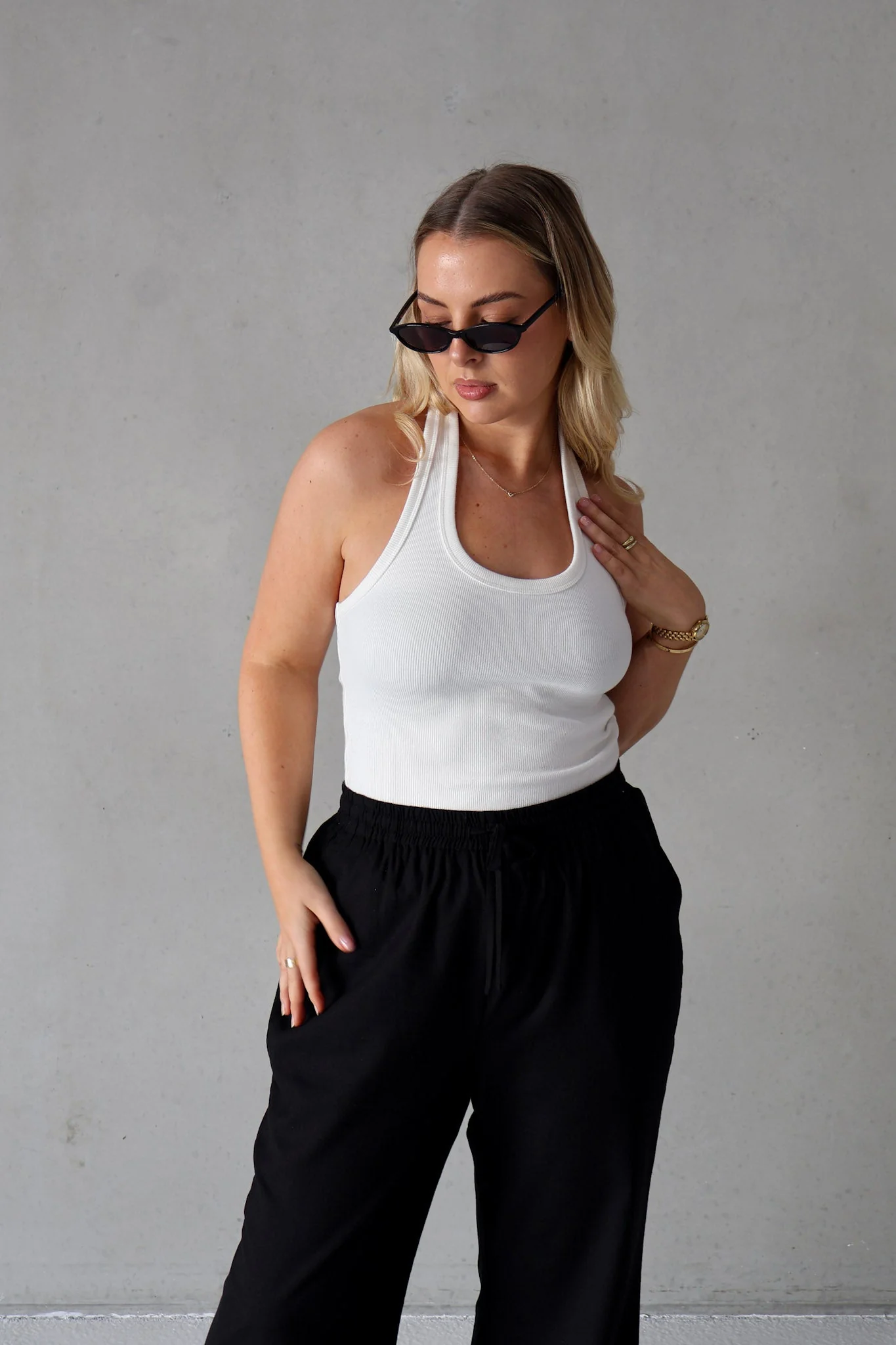 RENNA HALTER TOP WHITE - Image 2